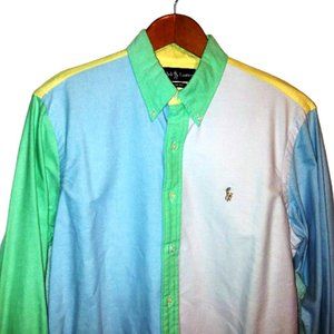 Ralph Lauren Pastel Colorblock Button Shirt Medium